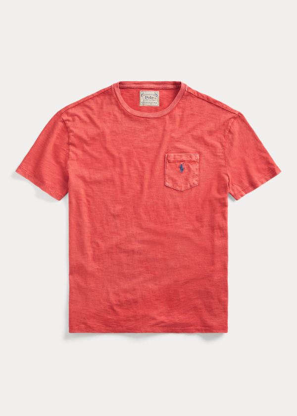 Playeras Polo Ralph Lauren Hombre Naranjas - Classic Slub Pocket - UMHZO9875